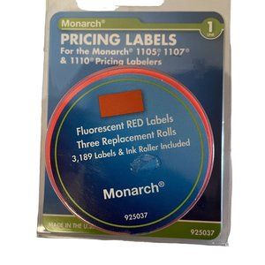 Monarch Pricing Labels 1 Line for 1105 1107 1110 Pricing Labeler 3 Rolls New